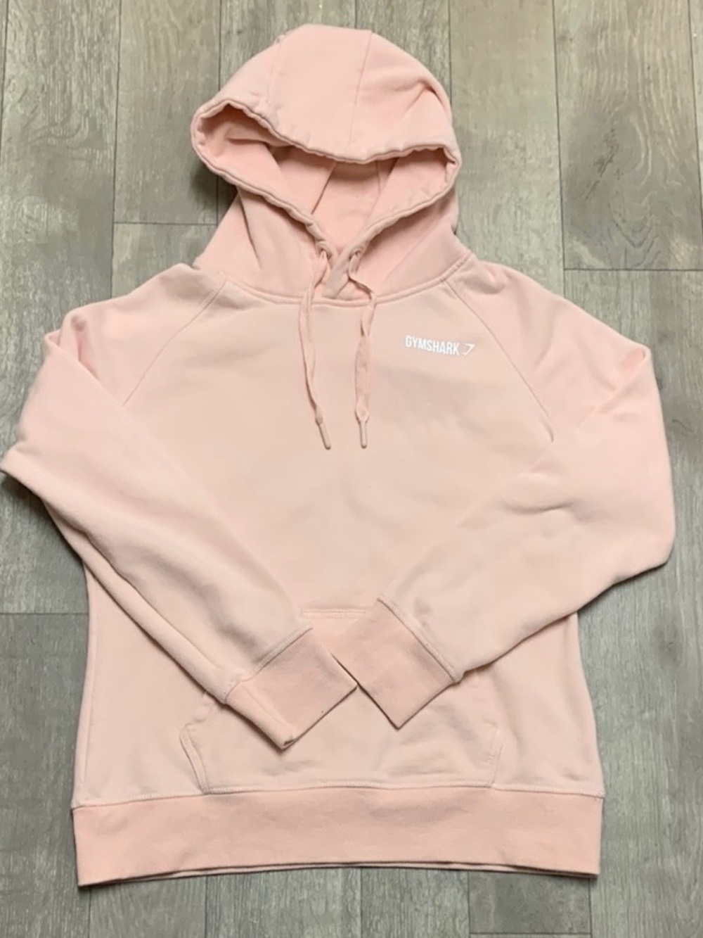 Gymshark Women's Light Pink Hooded Sweatshirt